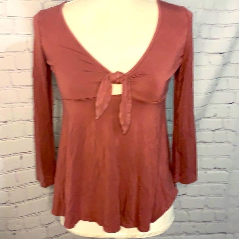American Eagle Soft Sexy Blush Pink Tie Top - XS